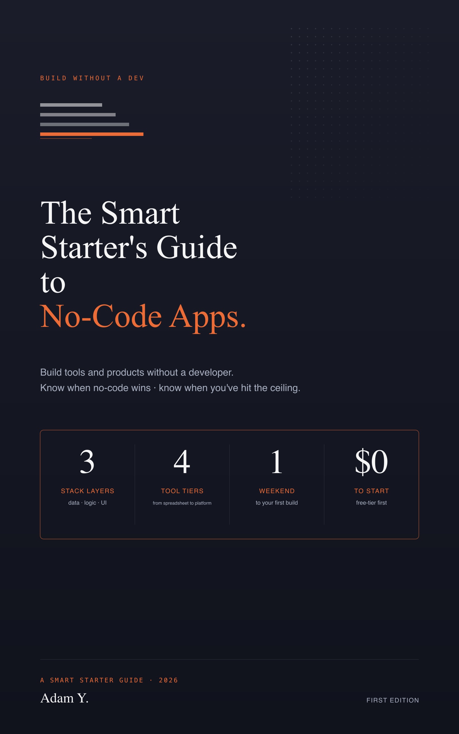 Cover of The Smart Starter's Guide to No-Code Apps
